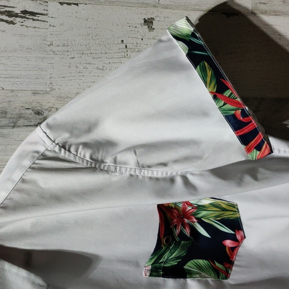 Craft+Flow Voyage Floral Accent Button Up Shirt Pocket Men's Medium - Picture 5 of 8